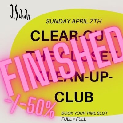 Clear-Out-The-Closet-Clean-Up-Club on Sunday April 7th